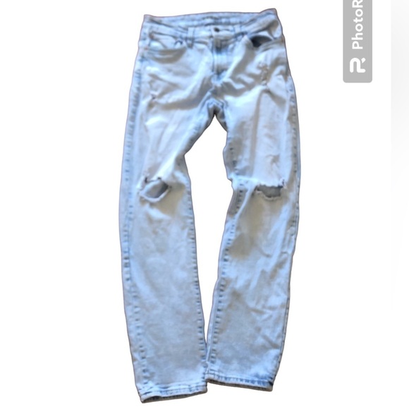 AERO SLIM Straight Leg 32/32 Distressed Light Wash with stretch - Picture 2 of 10